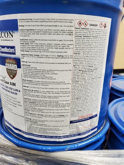Chemmasters Certi Vex Guard Clear Aim Solvent Based One Step Acrylic Cure And Seal 5 Gallon Bucket 6069104 Kuhlman Direct Online Store