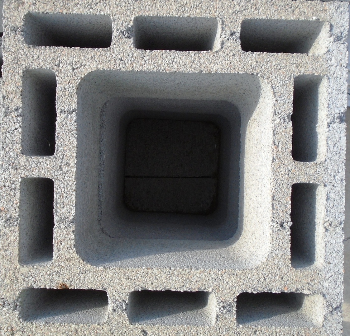Hollow Concrete Chimney Block, 17W x 8H x 17 L, for 8 x 8 Flue Liner -  8030701