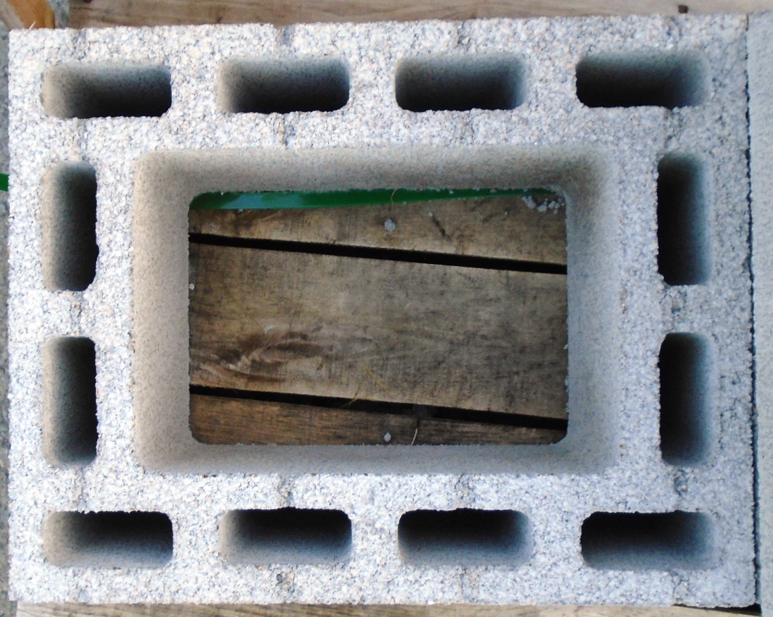 Hollow Concrete Chimney Block, 17"W x 8"H x 21" L, for 8" x 12" Flue