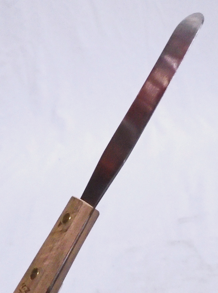 Newborn Caulk Finishing Knife Tool, Stainless Steel with Wood Handle, 5 L  x 13/16 W - 8519005