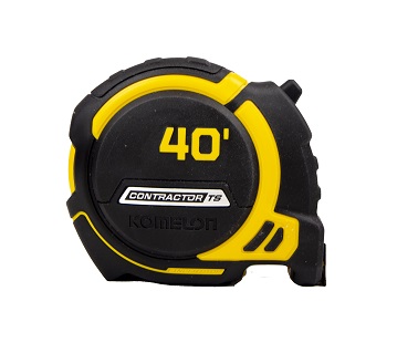 Komelon Contractor TS Tape Measure, with High-Viz Yellow Blade, 1-1/4 W x  40' L - 9160041