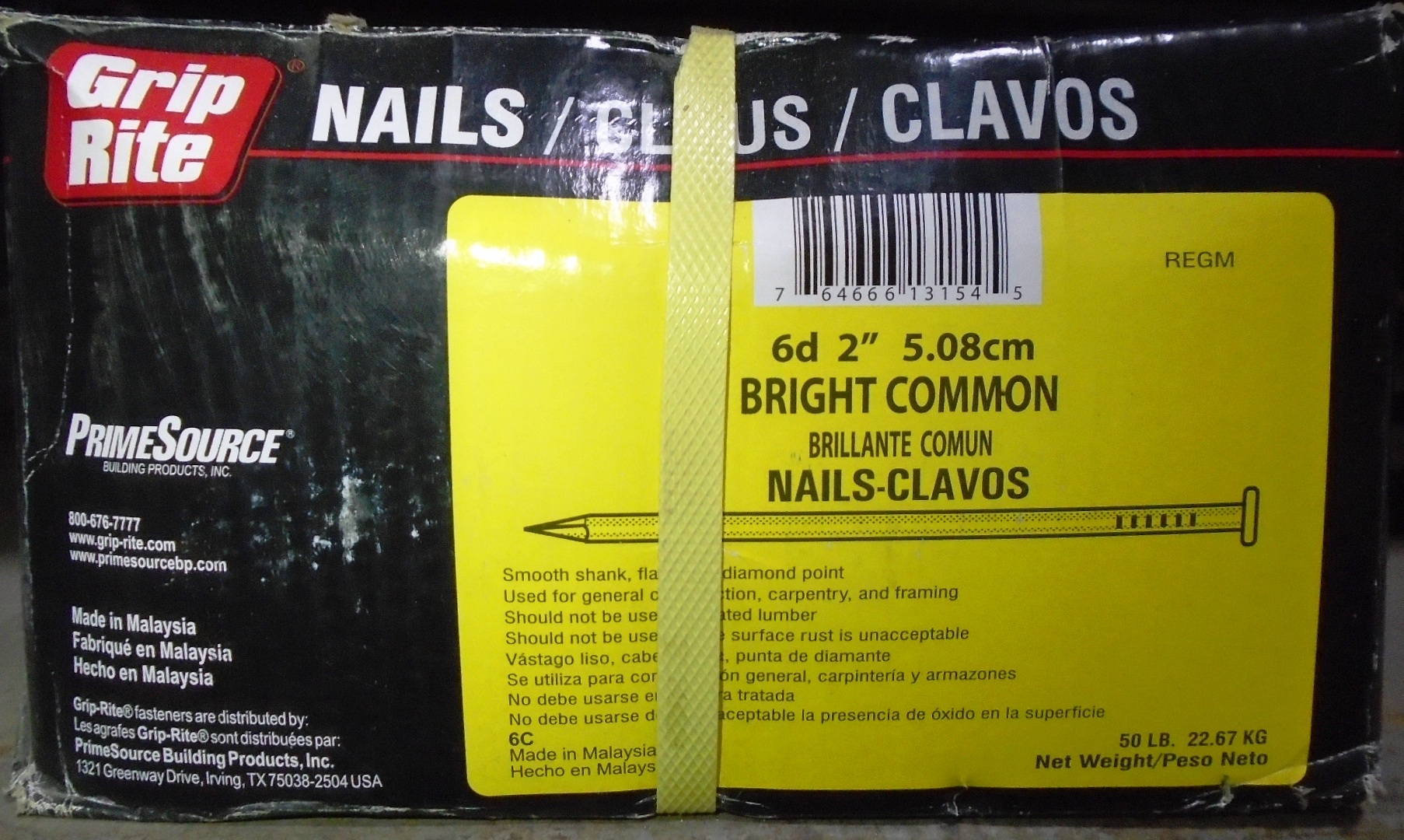 6D Brite Nails, 2" Long, 50Pound Pack 9200503 Kuhlman Direct