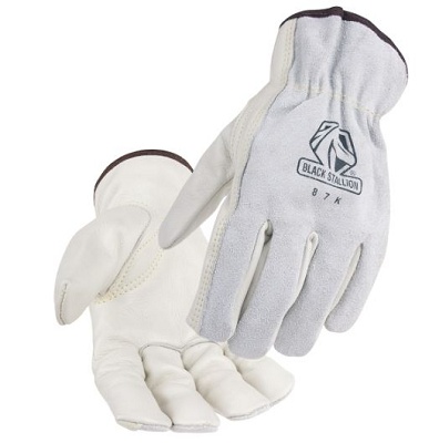Grain Cowhide Palm Drivers Glove with Split Cowhide Back, Size XL