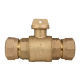Ball Valve Curb Stop, Quick Joint for Copper or Plastic Tubing, 2"