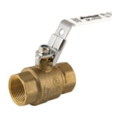 Macomb Jomar Lead Free Brass Locking Lever Handle, Threaded Brass Ball Valve, 1"
