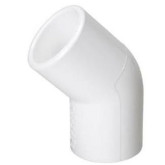Schedule 40 PVC, 45-Degree Bend, 1-1/2" Diameter