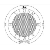 East Jordan 1040B Vented 8-Hole, Storm Sewer Coated Cover