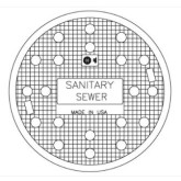 East Jordan 1450A1GS Sanitary Cover with Gasket, Black Asphaltic Coated