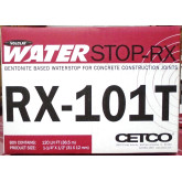 Cetco Expanding Waterstop RX 101T for Concrete Construction Joints, 1/2" x 1 1/4" 20' Long, Trapezoidal Cross Section, 120' per Box (6 Rolls at 20')