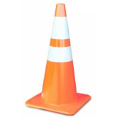 Traffic Cone, 28" Tall, Orange With Double Reflective Collar