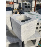 Hollow Concrete Block, 8" W x 8" H x 8" L, Half Corner Block