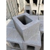 Hollow Concrete Block, 8" W  x 8" H x 12" L, Corner Block