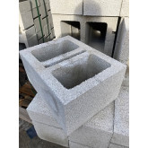 Hollow Concrete Block, 12" W x 8" H x 16" L, Corner Block