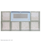 Clear Choice Glass Block Panel, Wave Design, 32" W x 16" H x 7-5/8" D, with Vent