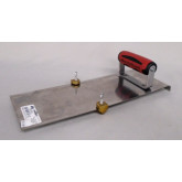 Marshalltown Stainless-Steel Hand Edger with Adjustable Groover, with DuraSoft Handle, 14" L x 5" W, 3/8" Radius and 3/4" Lip