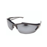 Wolf Peak Delano Safety Glasses, with Black Frame and Silver Mirror Lens