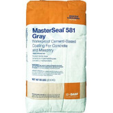 BASF MasterSeal 581, Concrete Waterproofing Cement Based Coating, in Gray Color, 50-Pound Bag