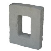Dutch Quality Receptacle Block, in Grey Color, 6-1/2" W x 8" H, with 2-1/2" W x 4" H Opening