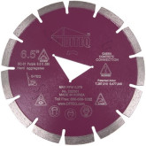 Diteq G-TEQ "Purple" Early-Entry Diamond Concrete Blade, 6-1/2" Diameter, with Z-Triangle Arbor, Arbor