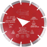 Diteq G-TEQ "Red" Early-Entry Diamond Concrete Blade, 6-1/2" Diameter, with Z-Triangle Arbor, for Cutting Medium Aggregates