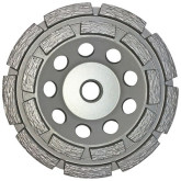 Diteq Diamond Cup Grinding Wheel, Double Row, 4-1/2" Diameter, with 5/8" - 11 Threaded Arbor