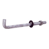 Steel Anchor Bolt, 12" L x 1/2" Diameter, Hot Dipped Galvanized, Nut and Washer Included