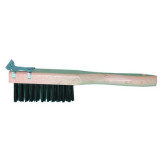 Magnolia Brush Straight-Handle Wire Scratch Brush with Scraper, 11-1/2" Long