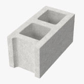 Hollow Concrete Block, 10" W x 8" H  x 16" L, Corner Block