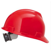 V-Gard Hard Hat in High-Visibility Red, with Ratchet Suspension