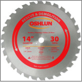 Oshlun Rescue and Demolition Blade, 14" Diameter with 30 Teeth, 1" Arbor