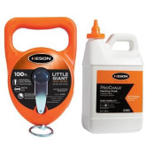 Keson G100 Little Giant Pro Series Chalk Line Reel, 100-Foot Line with 3 Pounds of Orange Chalk