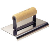 Kraft Tool Stainless-Steel Edger with Wood Handle, 10" L x 6" W, with 1/2" Radius and 5/8" Lip