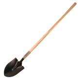 Kraft Tool Round-Point Shovel, with 48" Long Wood Handle