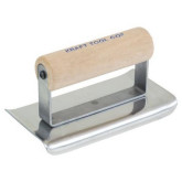Kraft Tool Stainless-Steel Curved-Ends Edger with Wood Handle, 6" L x 3" W, with 1/4" Radius