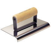 Kraft Tool Stainless-Steel Edger with Wood Handle, 6" L  x 3" W, 1/4 Radius, 3/8" Long Lip
