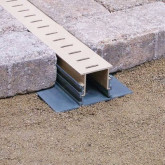 Stegmeier Adjustable-Height Paver Drain, 10-Foot Channel, with One Coupler, in Grey Color