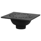 Vestal Cast-Iron Bell Trap Floor Drain, 12" Square  x  4" H,  with 3-1/8" Outlet